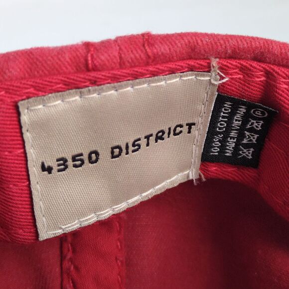 Wild And Free American Flag Distressed Red Baseball Hat Ball Cap 4350 District - Picture 7 of 7